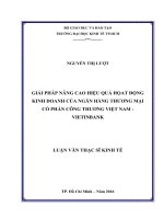 (Luận văn thạc sĩ) giải pháp nâng cao hiệu quả hoạt động kinh doanh của ngân hàng thương mại cổ phần công thương việt nam   vietinbank 