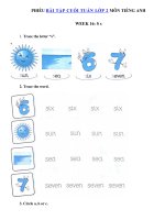 Tải Phiếu bài tập cuối tuần môn Tiếng Anh lớp 2 Tuần 16 - Bài tập cuối tuần tiếng Anh 2 có đáp án