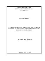 (Luận văn thạc sĩ) các nhân tố ảnh hưởng đến cấu trúc vốn các doanh nghiệp ngành công nghiệp có niêm yết trên sàn giao dịch chứng khoán TP HCM 