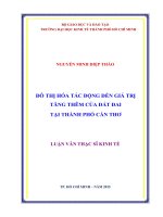 (Luận văn thạc sĩ) đô thị hóa tác động đến giá trị tăng thêm của đất đai tại thành phố cần thơ 