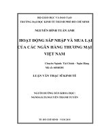 (Luận văn thạc sĩ) hoạt động sáp nhập và mua lại của các ngân hàng thương mại việt nam 