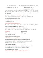 Tải Đề thi giữa học kì 1 môn Vật lý lớp 11 trường THPT Lý Thái Tổ, Bắc Ninh năm học 2016 - 2017 - Đề kiểm tra giữa học kì 1 môn Vật lý lớp 11 có đáp án