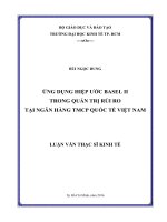 (Luận văn thạc sĩ) ứng dụng hiệp ước BASEL II trong quản trị rủi ro tại ngân hàng TMCP quốc tế việt nam 
