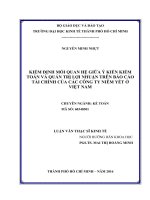 (Luận văn thạc sĩ) kiểm định mối quan hệ giữa ý kiến kiểm toán và quản trị lợi nhuận trên báo cáo tài chính của các công ty niêm yết ở việt nam 