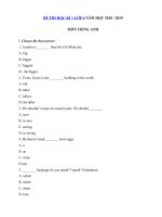 Tải Đề thi học sinh giỏi lớp 6 môn Tiếng Anh năm học 2018 - 2019 số 7 - Ôn thi HSG môn Tiếng Anh lớp 6 có đáp án