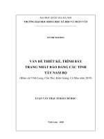 Vấn đề thiết kế, trình bày trang nhất báo đảng các tỉnh tây nam bộ (khảo sát vĩnh long, cần thơ, kiên giang, cà mau năm 2019) 