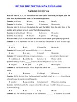Tải Đề thi thử THPT Quốc Gia môn tiếng Anh năm 2020 số 28 - Đề thi tốt nghiệp THPT 2020 môn Anh có đáp án