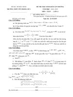 Tải Đề thi chọn học sinh giỏi cấp trường Toán 11 năm 2018 - 2019 trường THPT Yên Phong số 2 - Bắc Ninh - Đề thi HSG Toán 11 có đáp án