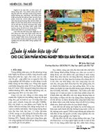 Quản lý nhãn hiệu tập thể cho các sản phẩm nông nghiệp trên địa bàn tỉnh Nghệ An