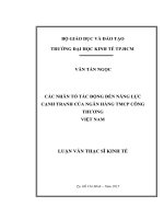 (Luận văn thạc sĩ) các nhân tố tác động đến năng lực cạnh tranh của ngân hàng thương mại cổ phần công thương việt nam 