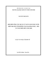 (Luận văn thạc sĩ) đổi mới công tác quản lý ngân sách nhà nước trên địa bàn tỉnh đồng nai 