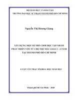 Xây dựng một số trò chơi học tập nhằm phát triển vốn từ cho trẻ mẫu giáo 3   4 tuổi tại thành phố hồ chí minh 