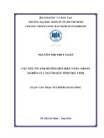 (Luận văn thạc sĩ) các yếu tố ảnh hưởng đến khả năng thoát nghèo của người dân tỉnh trà vinh 