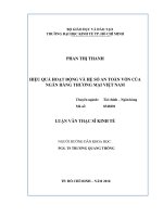 (Luận văn thạc sĩ) hiệu quả hoạt động và hệ số an toàn vốn của ngân hàng thương mại việt nam 