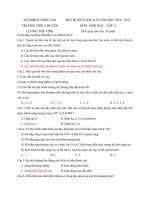 Tải Đề thi giữa học kì 1 môn Sinh học lớp 11 trường THPT chuyên Lương Thế Vinh, Đồng Nai năm học 2016 - 2017 - Đề kiểm tra giữa học kì 1 môn Sinh học lớp 11 có đáp án