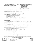 Tải Đề thi khảo sát chất lượng đầu năm môn Toán lớp 10 trường THPT Nguyễn Văn Cừ, Bắc Ninh năm học 2014 - 2015 - Đề khảo sát chất lượng đầu vào lớp 10 môn Toán có đáp án