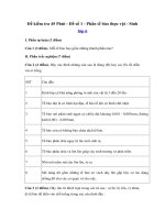 Tải Đề kiểm tra 45 phút môn Sinh học lớp 6 - Chương 1 - Đề 1 - Đề kiểm tra 1 tiết lớp 6 môn Sinh - Tế bào thực vật