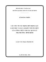 (Luận văn thạc sĩ) các yếu tố tác động đến động lực làm việc và sự cam kết với tổ chức của công chức chi cục quản lý thị trường bình định 