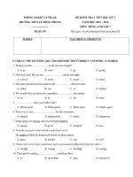 Tải Đề kiểm tra 1 tiết học kỳ 2 môn Tiếng Anh lớp 7 trường THCS Lê Hồng Phong, Đắk Lắk năm học 2015 - 2016 - Đề thi tiếng Anh lớp 7 học kỳ 2 năm 2016