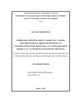Improving listening skills among non   major english students through listening to conversations with subtitles an action research project at a university in hai duong province 