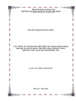 (Luận văn thạc sĩ) các nhân tố ảnh hưởng đến hiệu quả hoạt động kinh doanh tại ngân hàng thương mại cổ phần công thương việt nam   chi nhánh phú yên 