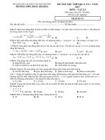 Tải Đề thi thử THPT Quốc gia năm 2017 môn Vật lý trường THPT Đoàn Thượng, Hải Dương (Lần 1) - Đề thi thử đại học môn Vật lý năm 2017 có đáp án