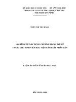 Nghiên cứu xây dựng chương trình bơi vũ trang cho sinh viên học viện cảnh sát nhân dân 