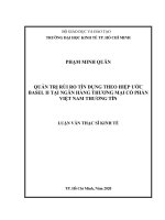 (Luận văn thạc sĩ) quản trị rủi ro tín dụng theo hiệp ước basel II tại ngân hàng thương mại cổ phần việt nam thương tín 
