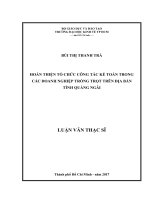 (Luận văn thạc sĩ) hoàn thiện tổ chức công tác kế toán trong các doanh nghiệp trồng trọt trên địa bàn tỉnh quảng ngãi 