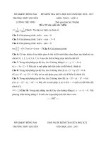 Tải Đề thi giữa học kì 1 môn Toán lớp 11 trường THPT chuyên Lương Thế Vinh, Đồng Nai năm học 2016 - 2017 - Đề kiểm tra giữa học kì 1 môn Toán lớp 11 có đáp án