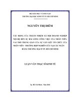 (Luận văn thạc sĩ) tác động của trách nhiệm xã hội doanh nghiệp nội bộ đến sự hài lòng công việc của nhân viên vai trò trung gian của sự gắn kết tổ chức của nhân viên   trường hợp nghiên cứu tại các ngân hàng thương mại ở tp  hồ chí minh 