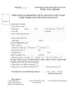 phiếu đăng ký bồi dưỡng chứng chỉ chuẩn chức danh nghề nghiệp giáo viên mầm non hạng ii