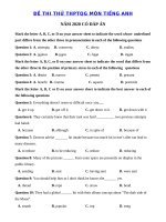 Tải Đề thi thử tốt nghiệp THPT lần 2 môn Anh trường THPT Đông Triều năm 2020 - Đề thi tiếng Anh THPT Quốc Gia 2020 có đáp án