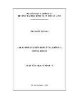 (Luận văn thạc sĩ) ảnh hưởng của biến động tỷ giá đến giá chứng khoán 