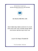 (Luận văn thạc sĩ) hoàn thiện hoạt động giám sát của ngân hàng nhà nước việt nam đối với hệ thống ngân hàng thương mại việt nam 