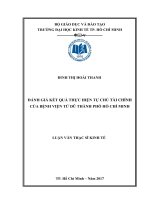 (Luận văn thạc sĩ) đánh giá kết quả thực hiện tự chủ tài chính của bệnh viện từ dũ thành phố hồ chí minh 