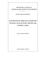 (Luận văn thạc sĩ) giải pháp hoàn thiện quản trị rủi ro tín dụng tại ngân hàng thương mại cổ phần á châu 