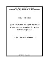 (Luận văn thạc sĩ) quản trị rủi ro tín dụng tại ngân hàng TMCP ngoại thương việt nam 