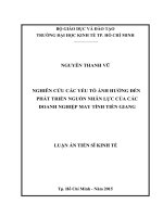 (Luận văn thạc sĩ) nghiên cứu các yếu tố ảnh hưởng đến phát triển nguồn nhân lực của các doanh nghiệp may tỉnh tiền giang 