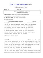 Tải Giáo án tiếng Anh lớp 9 Tuần 13 sách mới - Giáo án điện tử môn tiếng Anh 9 theo tuần