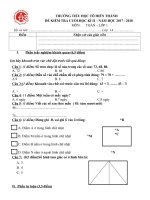 Tải Đề thi học kì 2 lớp 1 môn Toán trường tiểu học Tô Hiến Thành, Hà Nội năm 2017 - 2018 - Đề kiểm tra học kì 2 môn Toán lớp 1 theo Thông tư 22