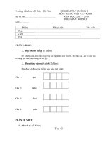 Tải Đề thi học kì 1 môn Tiếng Việt lớp 1 trường tiểu học Mỹ Đức, Hà Tiên năm 2015 - 2016 - Đề kiểm tra cuối học kì I môn Tiếng Việt lớp 1 có đáp án