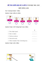 Tải Đề thi Tiếng Anh lớp 3 học kì 2 trường Tiểu học Quảng Thành - Đề thi môn Tiếng Anh lớp 3 học kỳ 2 theo thông tư 22 có đáp án