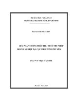 (Luận văn thạc sĩ) giải pháp chống thất thu thuế thu nhập doanh nghiệp tại cục thuế tỉnh phú yên 