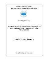 (Luận văn thạc sĩ) đánh giá các yếu tố tác động đến sự gắn kết nhân viên tại công ty cổ phần VINAFREIGHT 