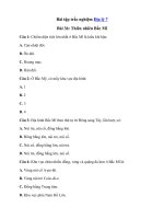 Tải Trắc nghiệm Địa lý 7 Bài 36 - Thiên nhiên Bắc Mĩ