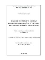 Thực hiện pháp luật về kiểm sát khám nghiệm hiện trường từ thực tiễn viện kiểm sát nhân dân tỉnh Cao Bằng