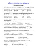 Tải Đề thi thử THPT Quốc Gia 2020 môn Anh có đáp án số 2 - Đề thi thử tiếng Anh THPT Quốc Gia năm 2020