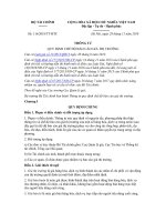 bộ trưởng bộ tài chính ban hành thông tư quy định chế độ báo cáo giá thị trường