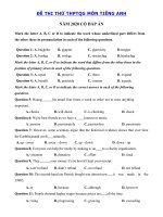 Tải Đề ôn thi THPT Quốc Gia môn tiếng Anh năm 2020 số 28 - Đề thi tiếng Anh THPT Quốc Gia 2020 có đáp án